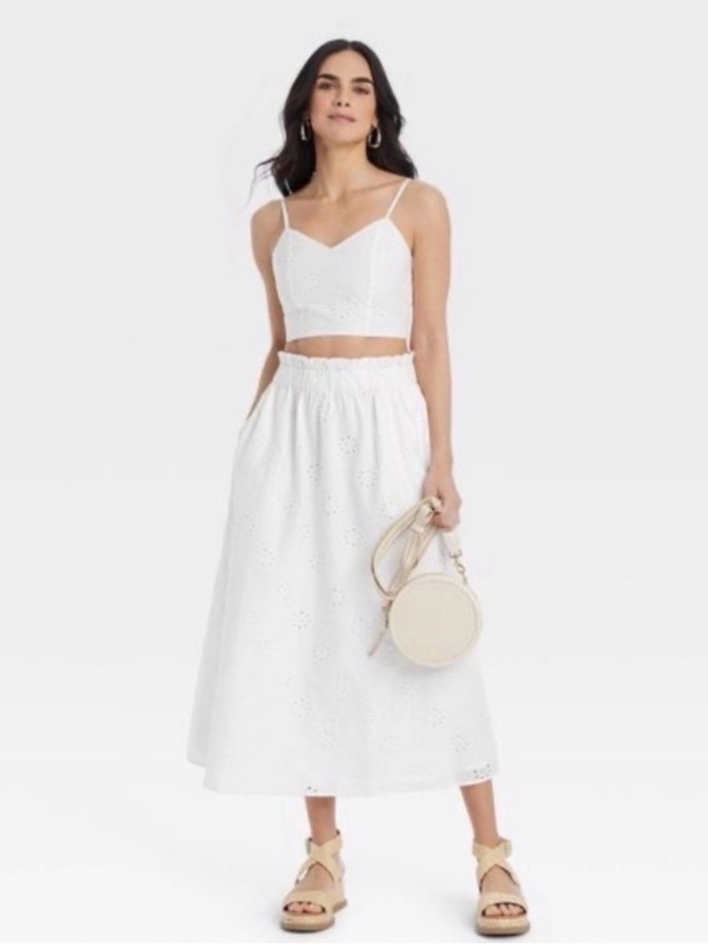Universal Thread white eyelet midi skirt